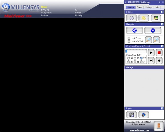 Millensys DICOM MiniViewer screenshot