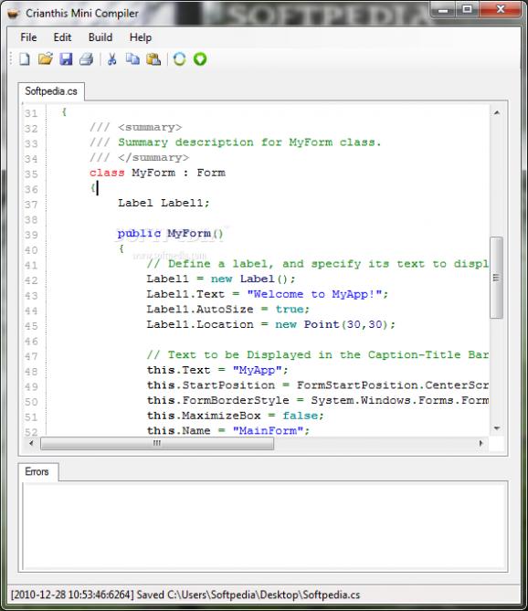 Mini Compiler screenshot