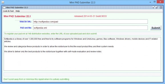 Mini PAD Submitter screenshot
