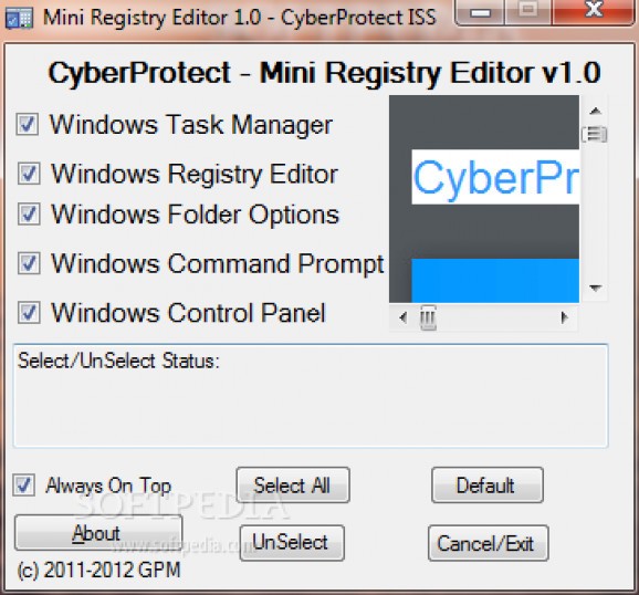 Mini Registry Editor screenshot