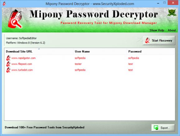 Mipony Password Decryptor screenshot