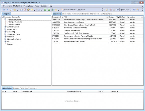 Mipsis CRM and Document Management screenshot