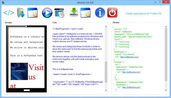 Mobile OS IDE screenshot