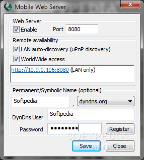 Mobile Web Server Portable screenshot