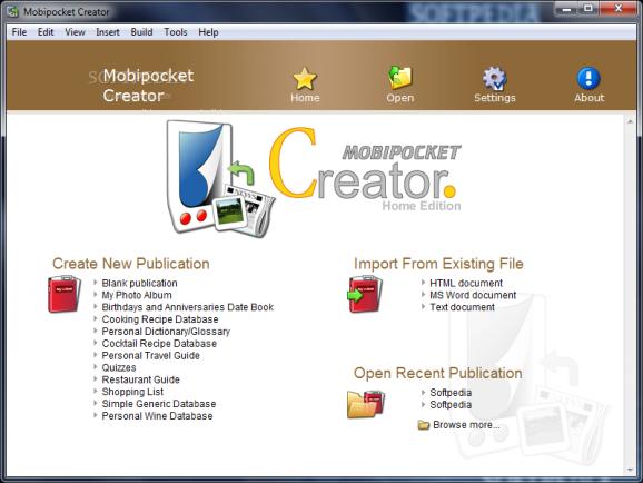 Mobipocket Creator Home Edition screenshot