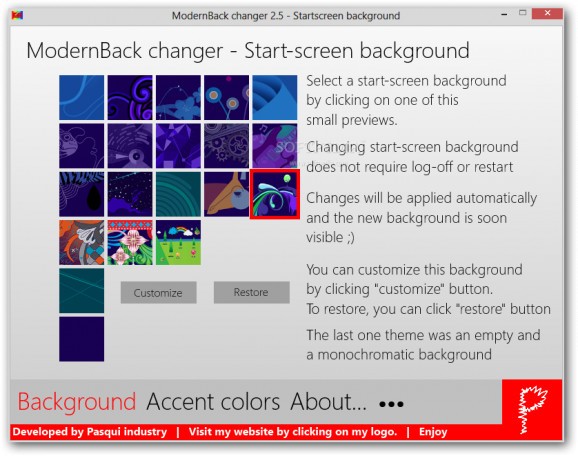 ModernBack changer screenshot