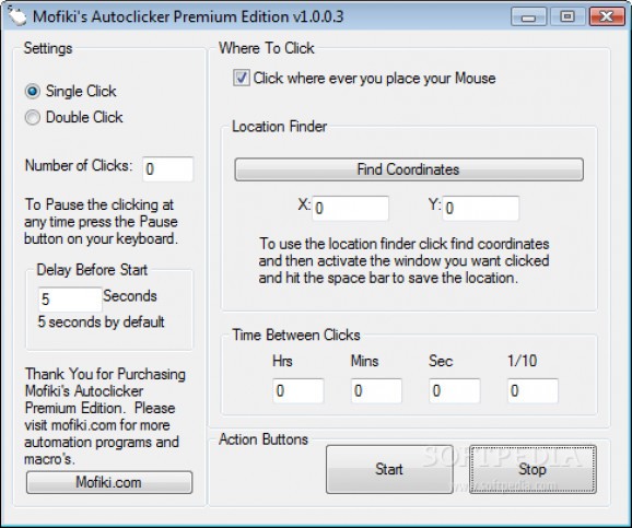 Mofiki's AutoClicker Premium screenshot