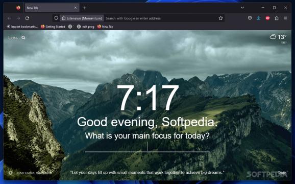 Momentum for Firefox screenshot
