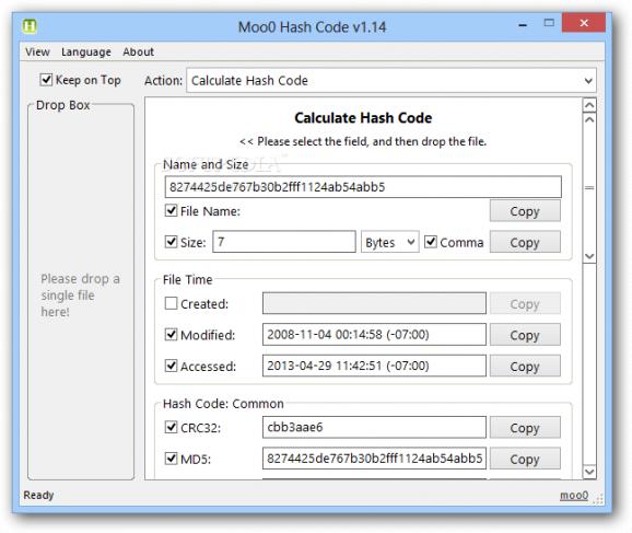 Moo0 Hash Code screenshot