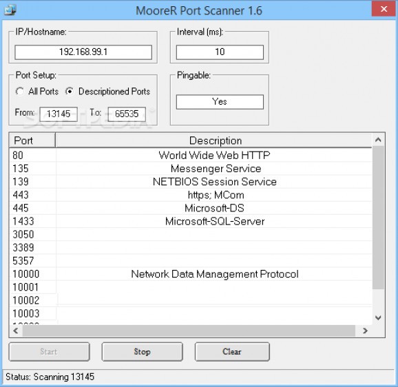 MooreR Port Scanner screenshot