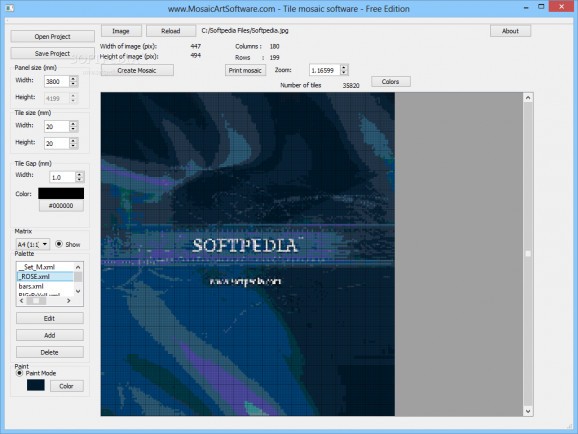 MosaicArtSoftware screenshot