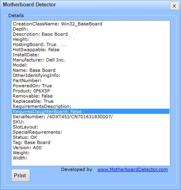 Motherboard Detector screenshot