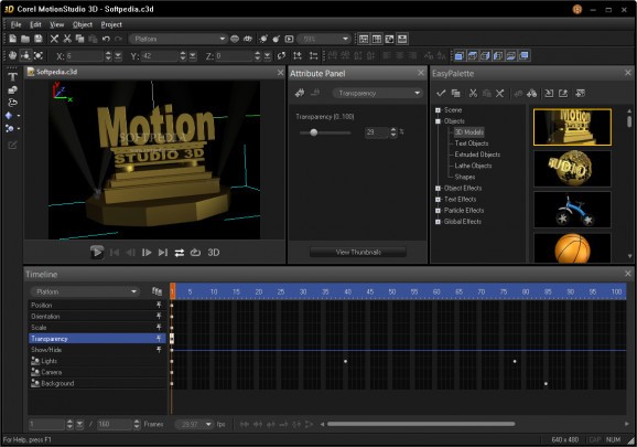 Corel MotionStudio 3D screenshot