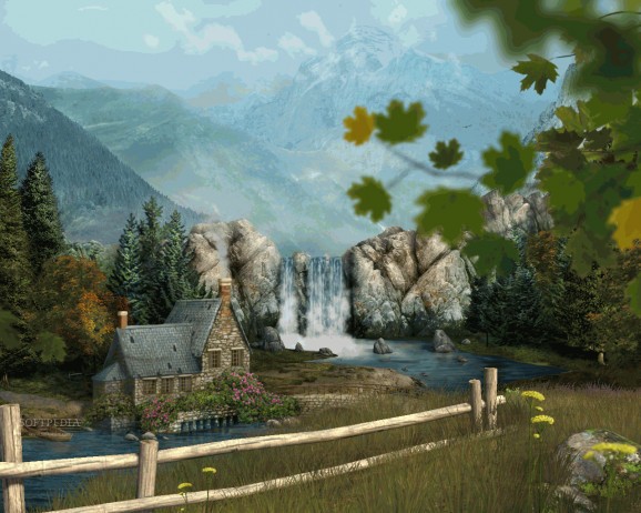 Mountain Waterfall 3D Screensaver screenshot