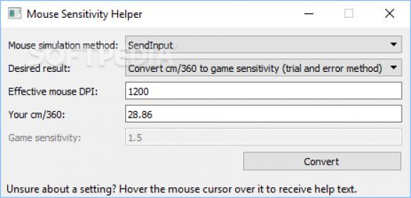 Mouse Sensitivity Helper screenshot