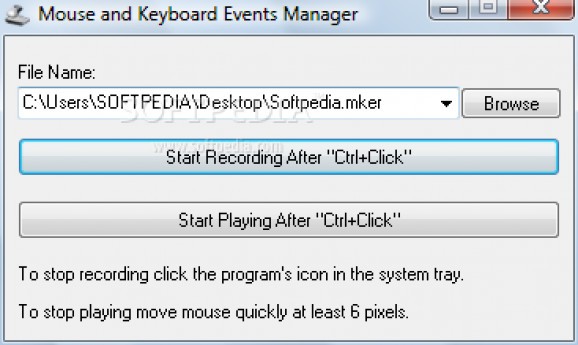 Mouse and Keyboard Events Recorder screenshot