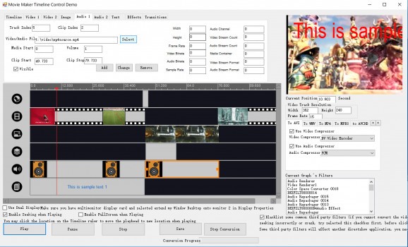 Movie Maker Timeline Control screenshot
