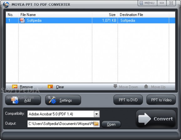Moyea PPT to PDF Converter screenshot