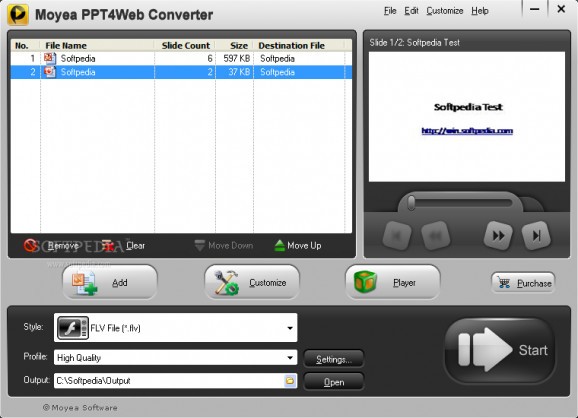 Moyea PPT4Web Converter screenshot