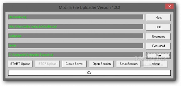 Mozilla File Uploader screenshot