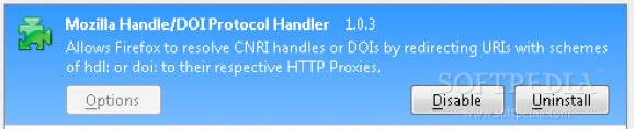 Mozilla Handle/DOI Protocol Handler screenshot