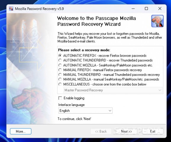 Mozilla Password Recovery screenshot