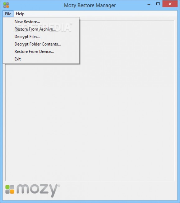 Mozy Restore Manager screenshot