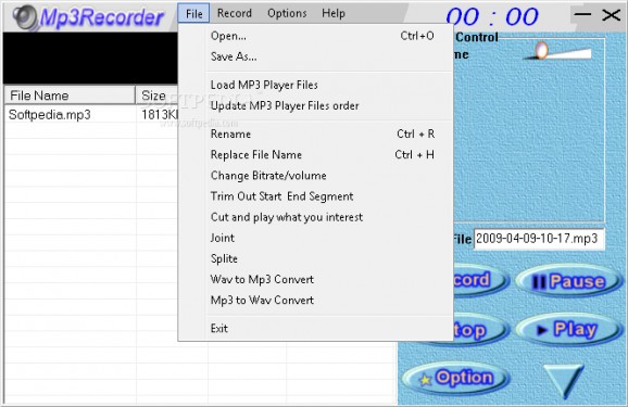 Mp3 Recorder Splitter&Joiner screenshot