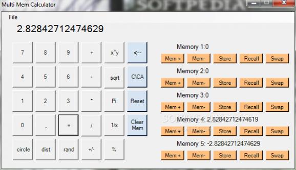 Multi-Memory Calculator screenshot
