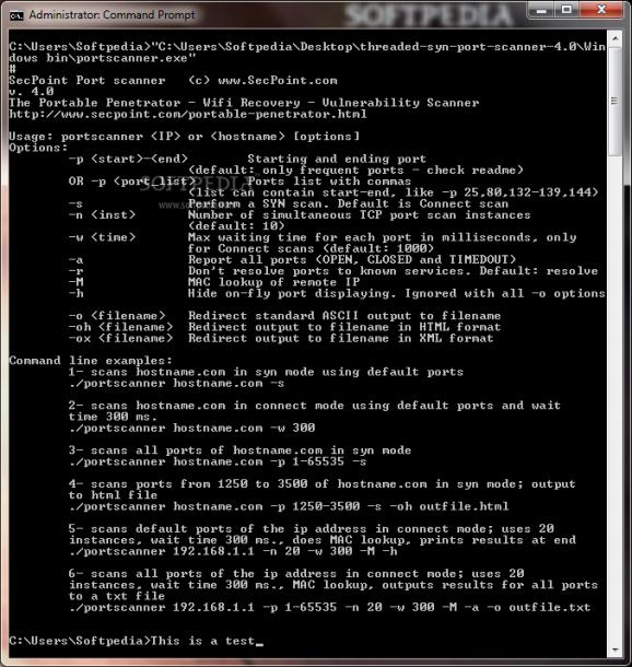 Multi Threaded TCP Port Scanner screenshot