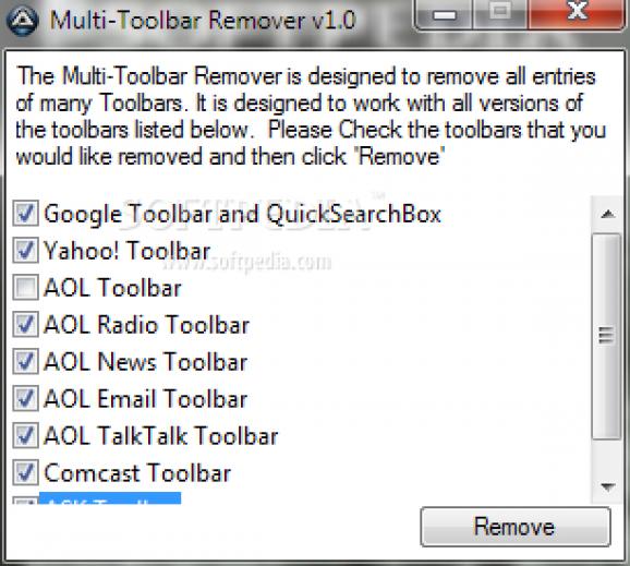 Multi-Toolbar Remover screenshot