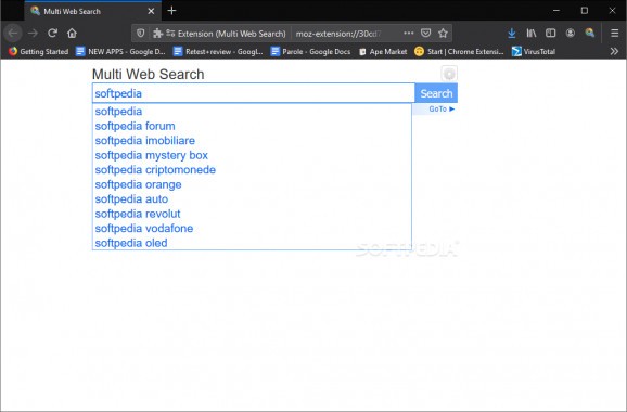 Multi Web Search for Firefox screenshot