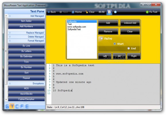 Musoftware Text Application screenshot