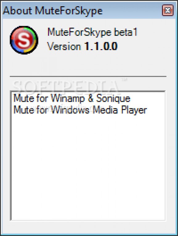 MuteForSkype screenshot