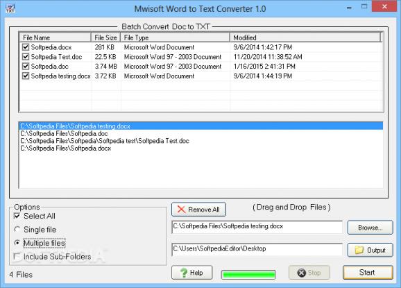 Mwisoft Word to Text Converter screenshot