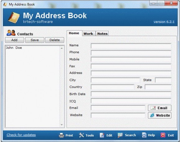 My Address Book screenshot