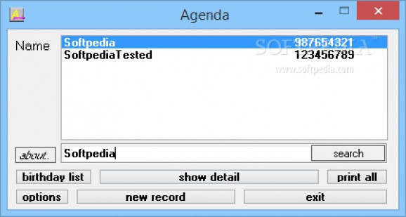 Agenda screenshot