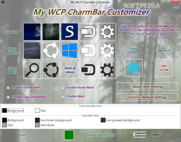 My WCP CharmBar Customizer screenshot