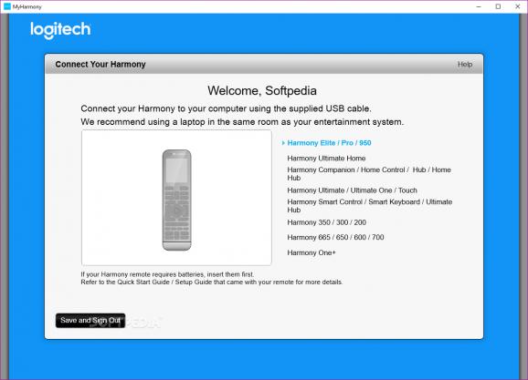 MyHarmony Desktop Software screenshot