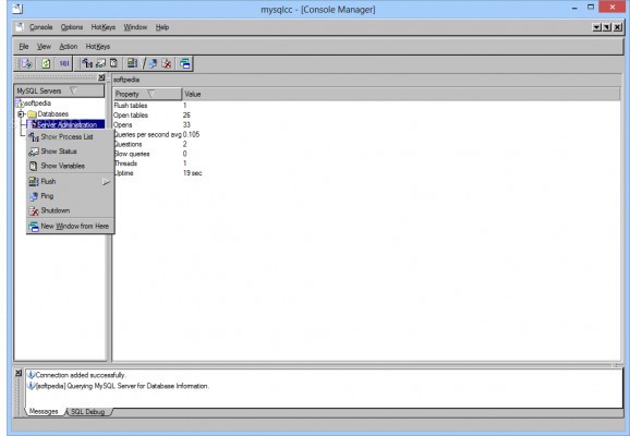 mysqlcc (formerly MySQL Control Center) screenshot