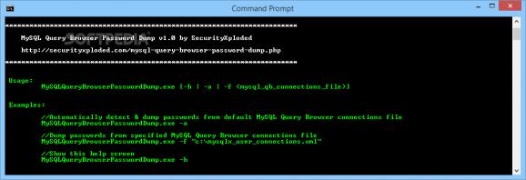 MySQL Query Browser Password Dump screenshot