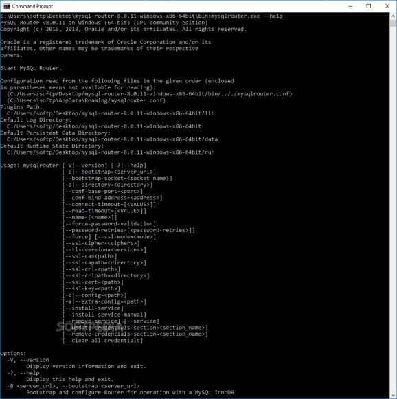 MySQL Router screenshot