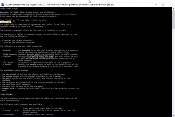 MySQL Shell screenshot