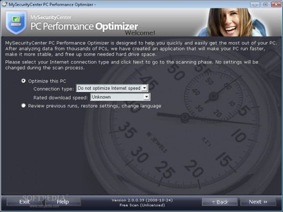 MySecurityCenter PC Performance Optimizer screenshot