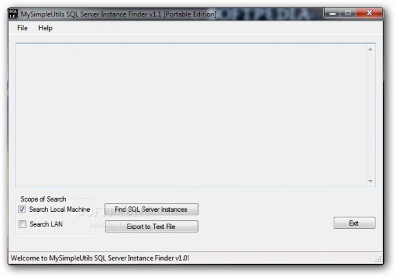 MySimpleUtils SQL Server Instance Finder Portable screenshot