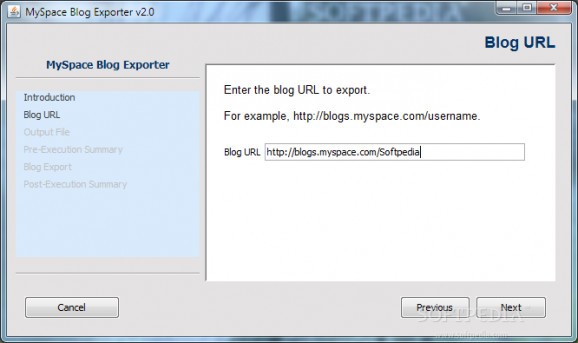 MySpace Blog Exporter screenshot
