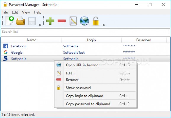 Myna Password Manager screenshot