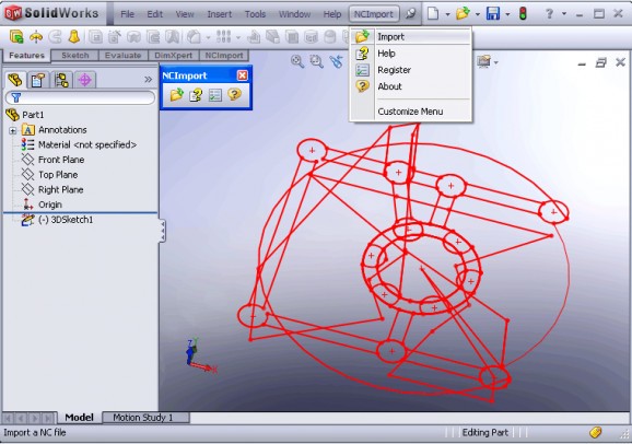 NC Import for SolidWorks screenshot