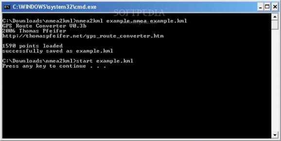 NMEA2KML Converter screenshot