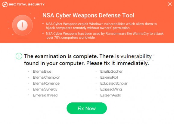 NSA Cyber Weapons Defense Tool screenshot